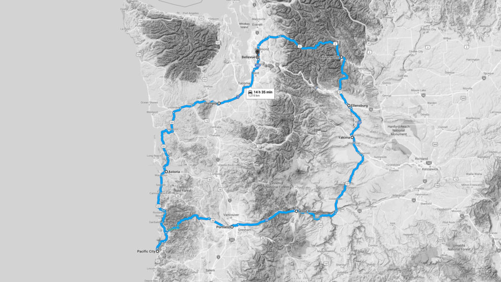 route of the road trip